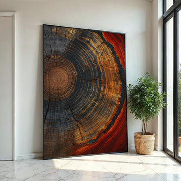 Tree Rings Canvas, Abstract Wood Wall Art, Nature Pattern Print, Rustic Wall Art Canvas Design, Ready to Hang Decoration
