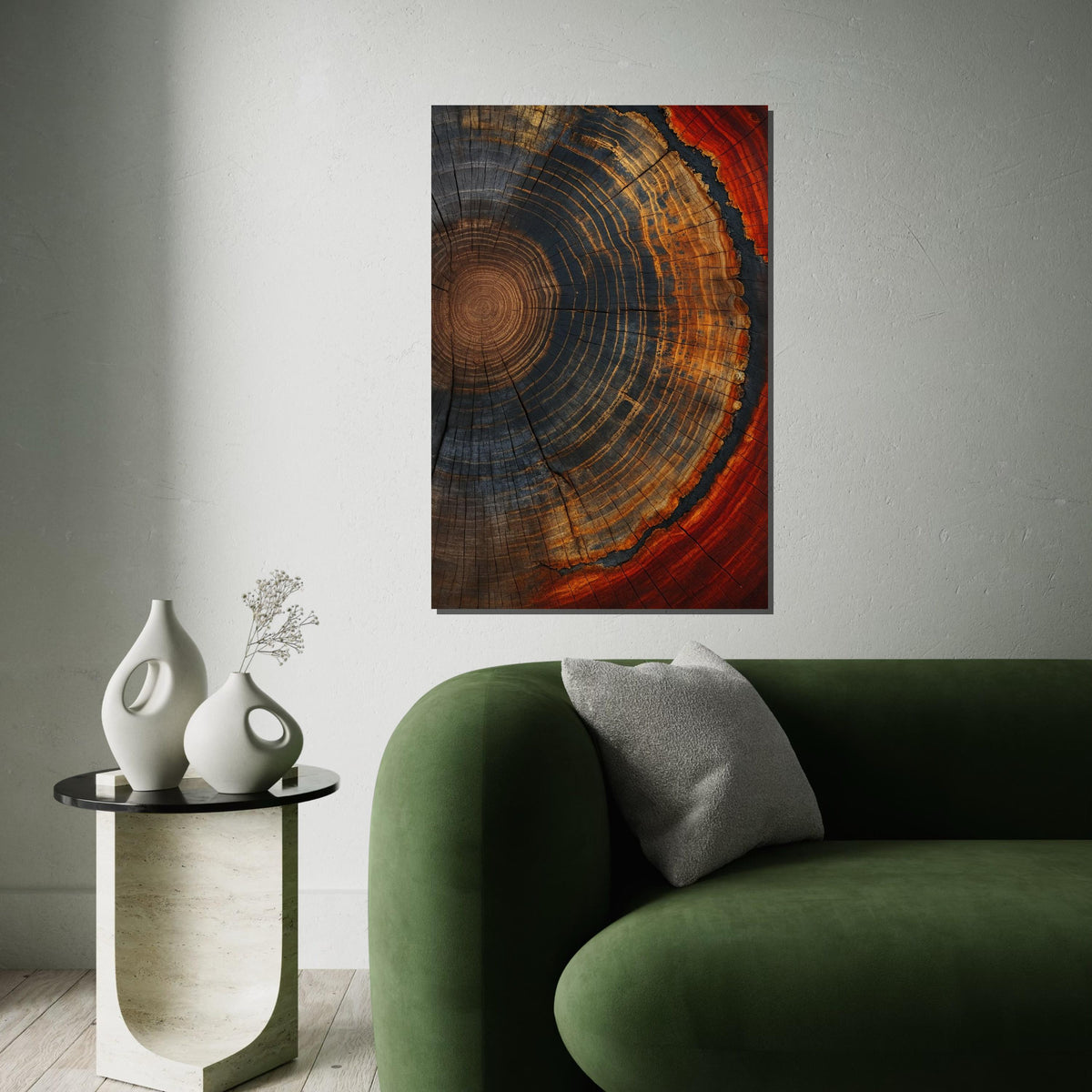 Tree Rings Canvas, Abstract Wood Wall Art, Nature Pattern Print, Rustic Wall Art Canvas Design, Ready to Hang Decoration