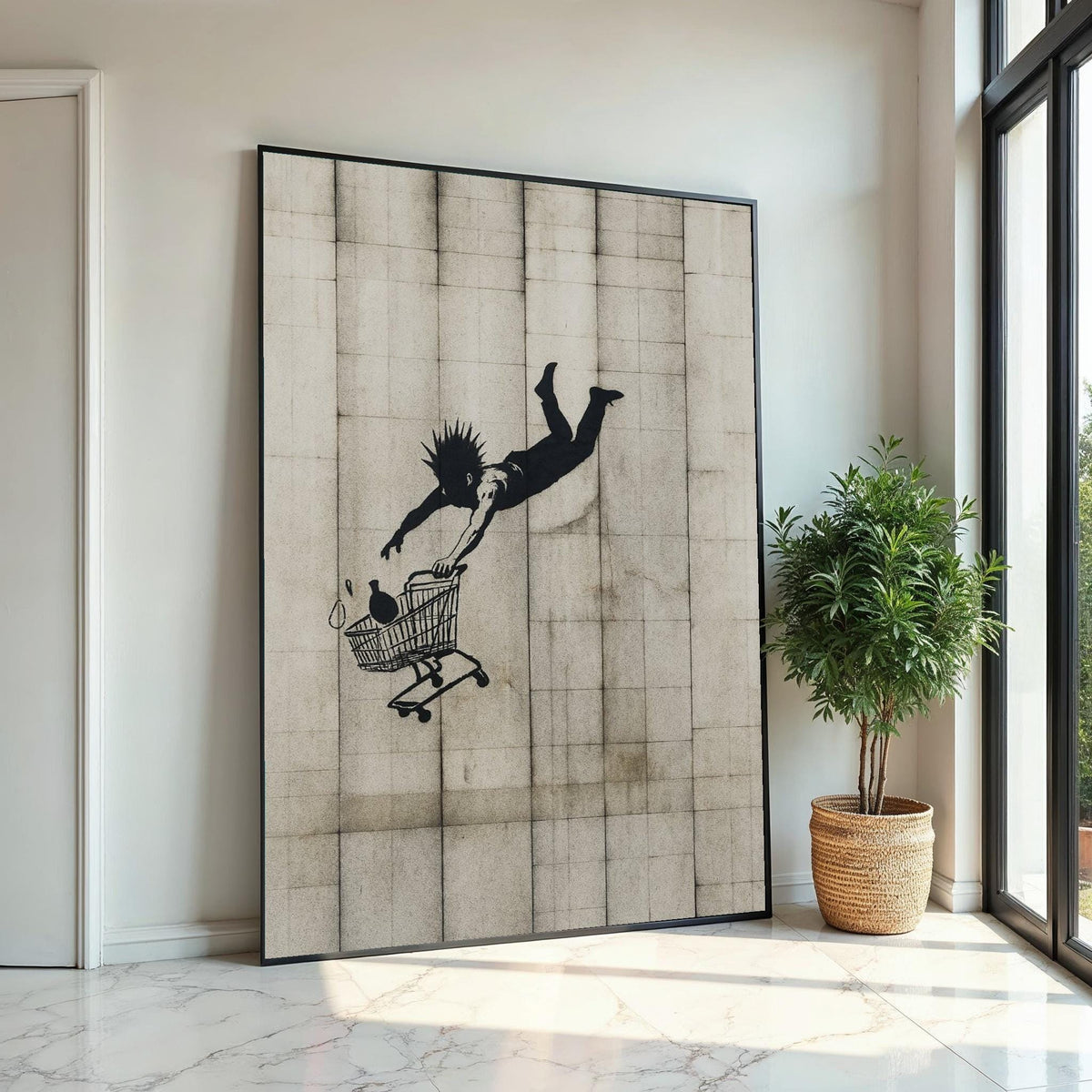 Shopper Canvas, Urban Art, Shopping Cart Print, Street Art Canvas, Wall Art Design, Ready to Hang, Modern Home Decor