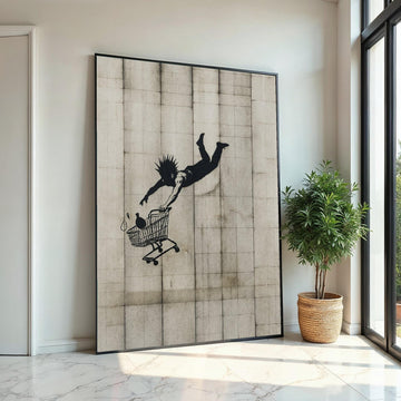 Shopper Canvas, Urban Art, Shopping Cart Print, Street Art Canvas, Wall Art Design, Ready to Hang, Modern Home Decor