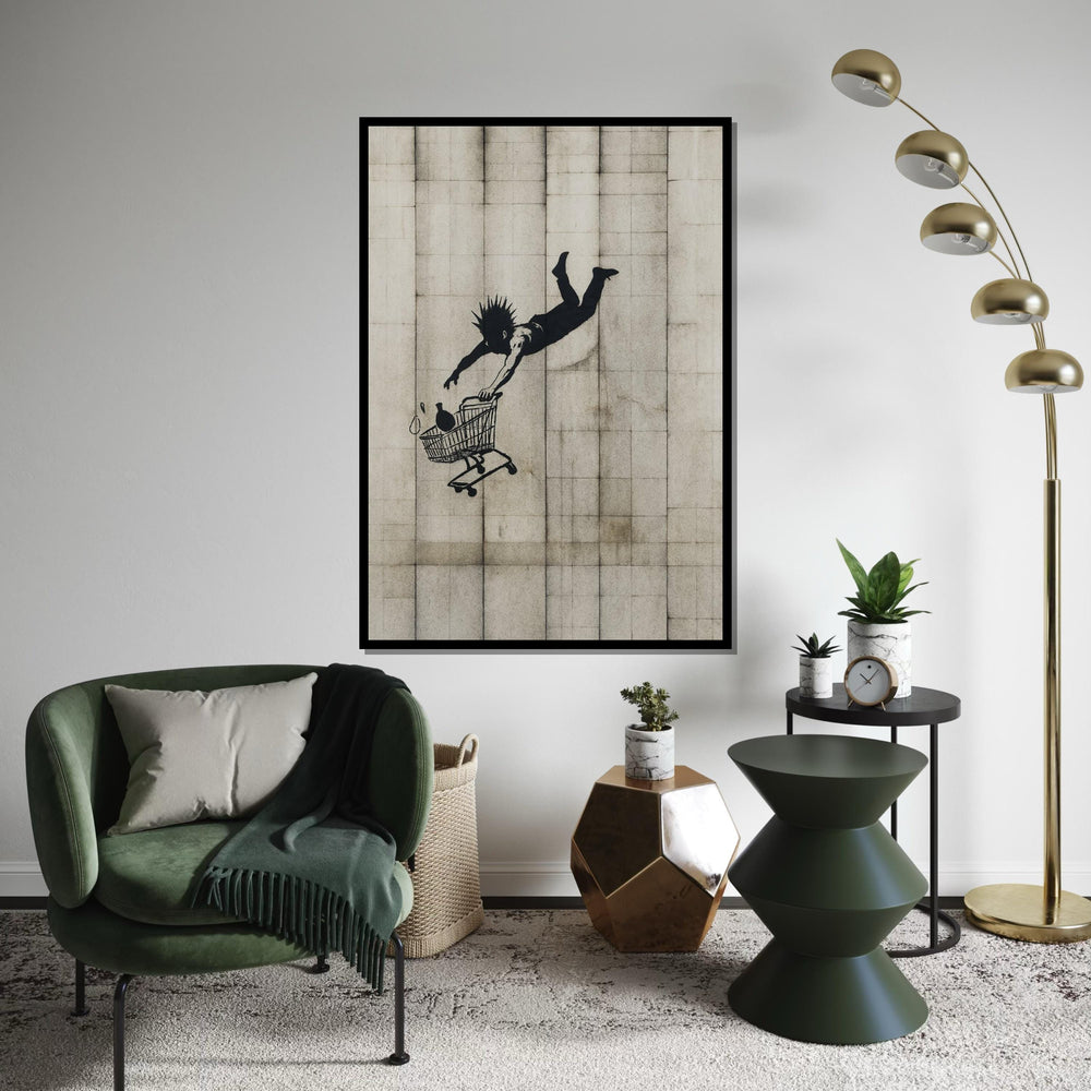 Shopper Canvas, Urban Art, Shopping Cart Print, Street Art Canvas, Wall Art Design, Ready to Hang, Modern Home Decor