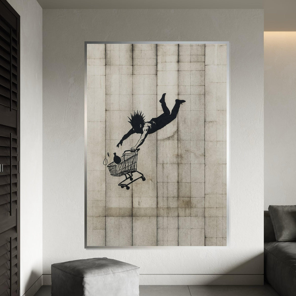 Shopper Canvas, Urban Art, Shopping Cart Print, Street Art Canvas, Wall Art Design, Ready to Hang, Modern Home Decor