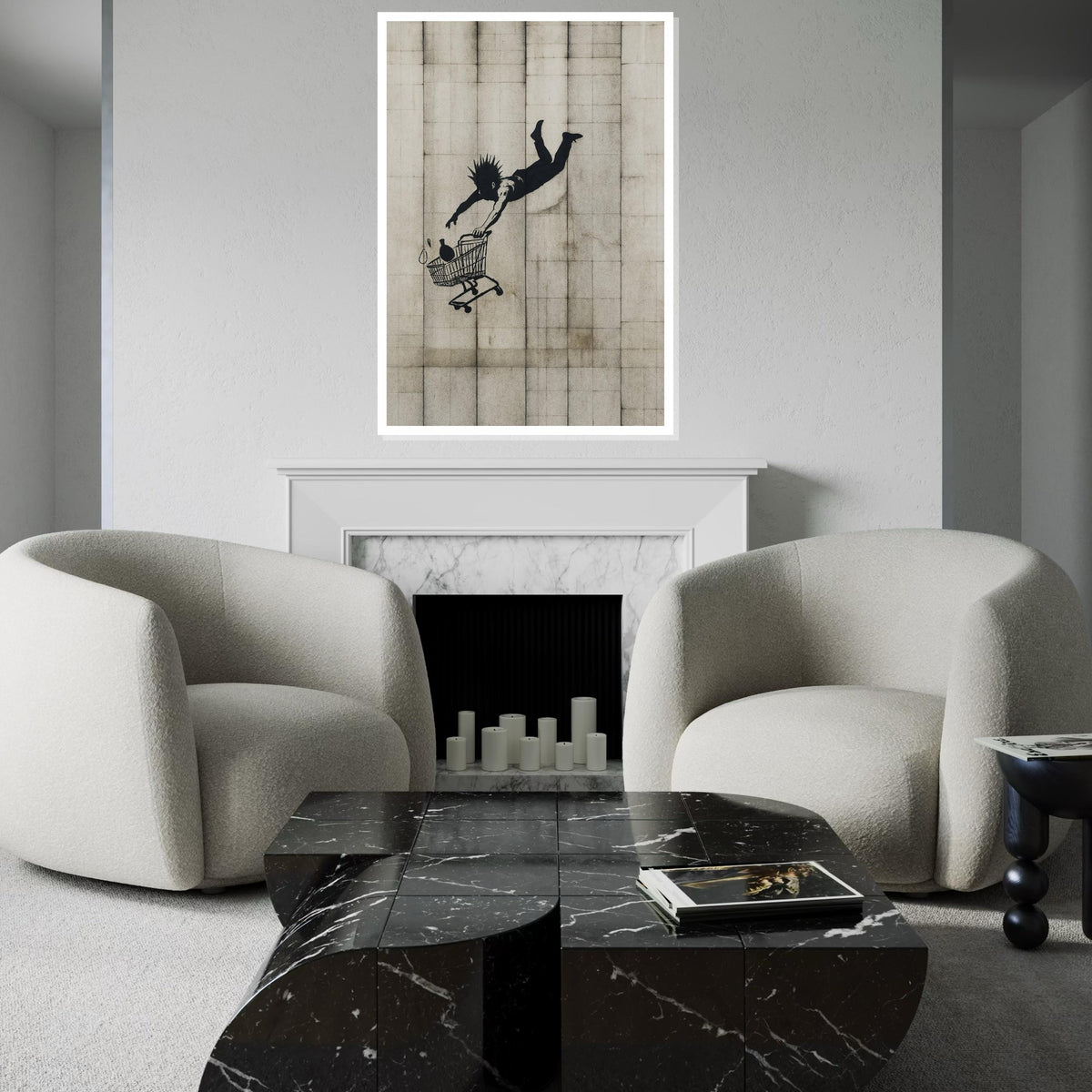 Shopper Canvas, Urban Art, Shopping Cart Print, Street Art Canvas, Wall Art Design, Ready to Hang, Modern Home Decor