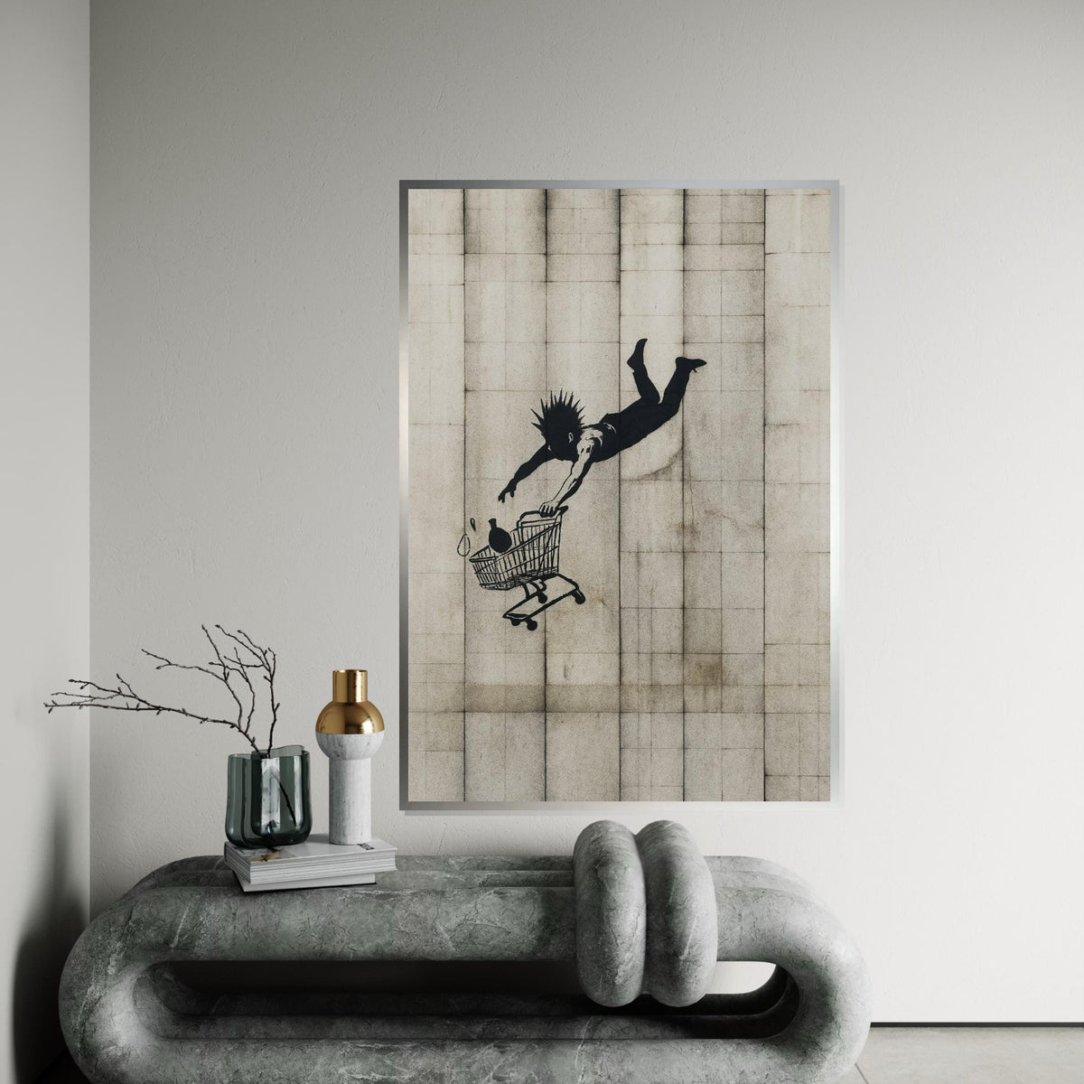 Shopper Canvas, Urban Art, Shopping Cart Print, Street Art Canvas, Wall Art Design, Ready to Hang, Modern Home Decor