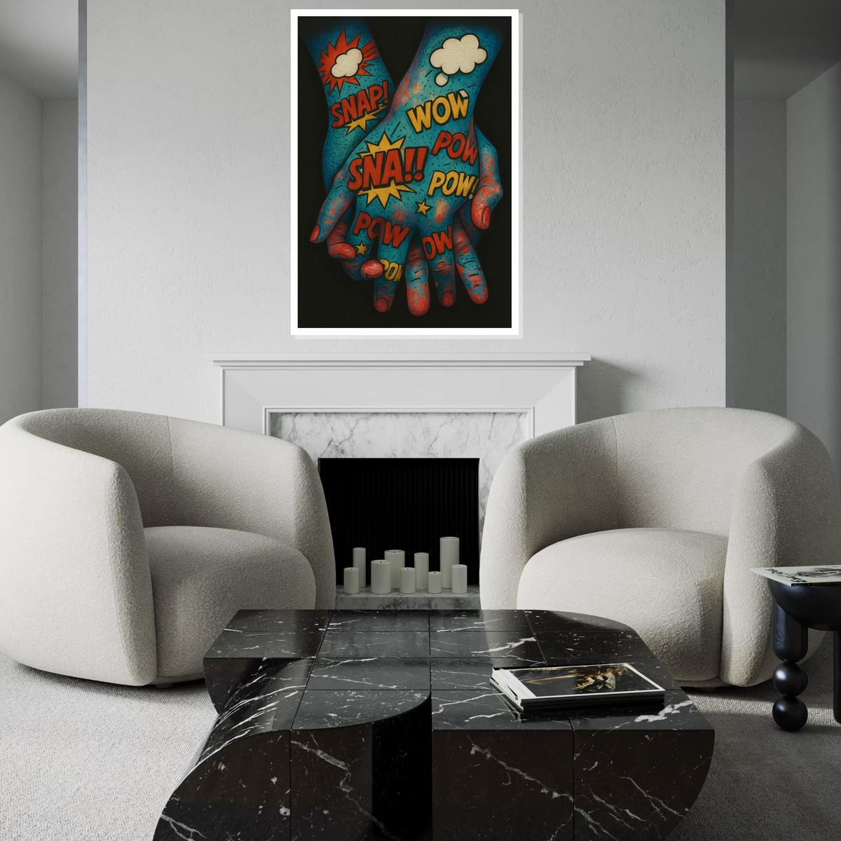 Pop Art Hands Canvas, Comic Style Print, Vibrant Pop Art Wall Decor, Expressionist Hand Art, Canvas Design, Ready To Hang Decoration