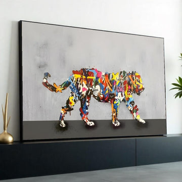 Graffiti Tiger Canvas, Colorful Tiger Wall Art, Multicolor Tiger Print, Urban Animal Poster, Wall Art Canvas Design, Ready To Hang Decor