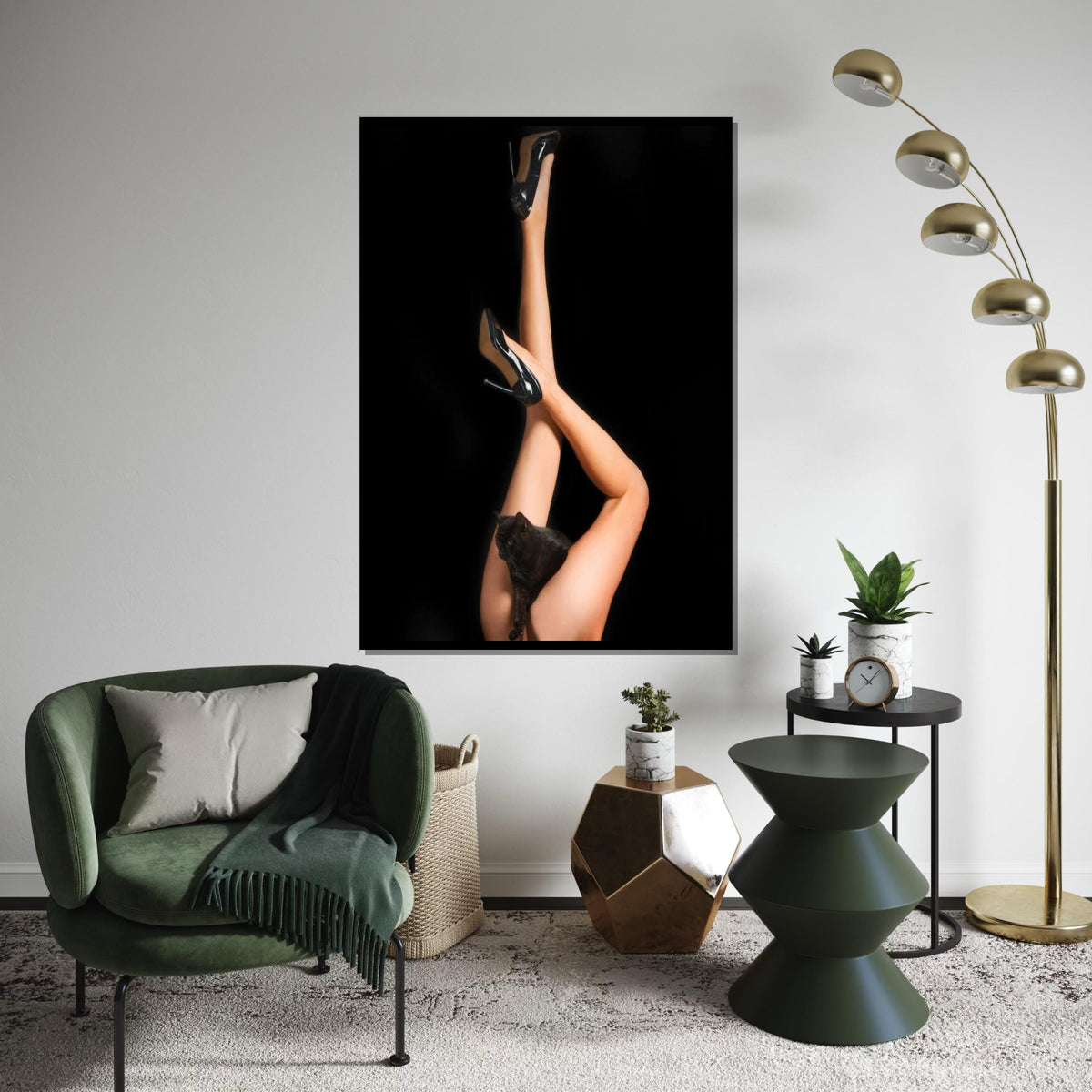Chic Cat Canvas, High Heels Wall Art, Cat and Legs Poster, Elegant Canvas Design, Modern Wall Decor, Ready To Hang Decoration