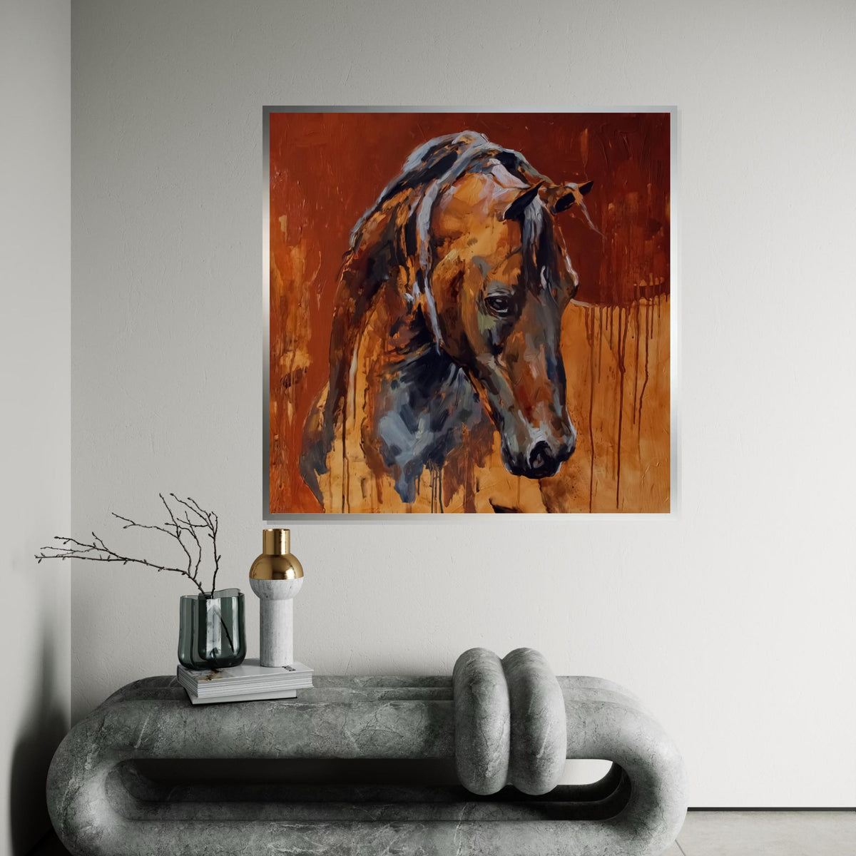 Majestic Horse Canvas Art, Abstract Horse Wall Print, Animal Art, Equestrian Decor, Wall Art Canvas Design, Ready To Hang Decoration