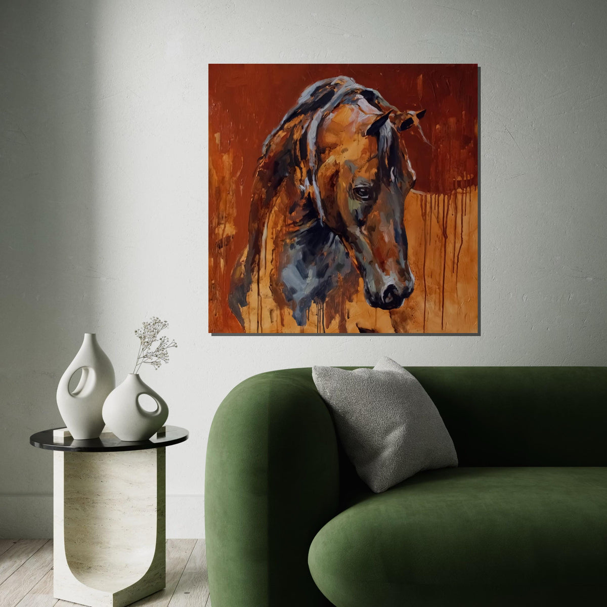 Majestic Horse Canvas Art, Abstract Horse Wall Print, Animal Art, Equestrian Decor, Wall Art Canvas Design, Ready To Hang Decoration