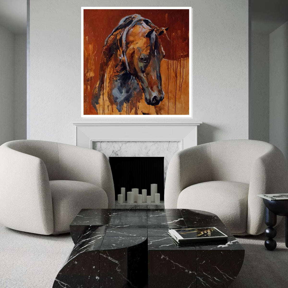 Majestic Horse Canvas Art, Abstract Horse Wall Print, Animal Art, Equestrian Decor, Wall Art Canvas Design, Ready To Hang Decoration