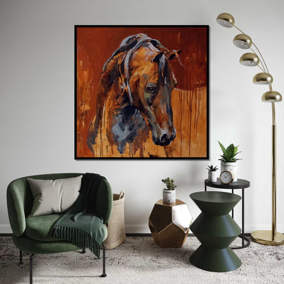 Majestic Horse Canvas Art, Abstract Horse Wall Print, Animal Art, Equestrian Decor, Wall Art Canvas Design, Ready To Hang Decoration