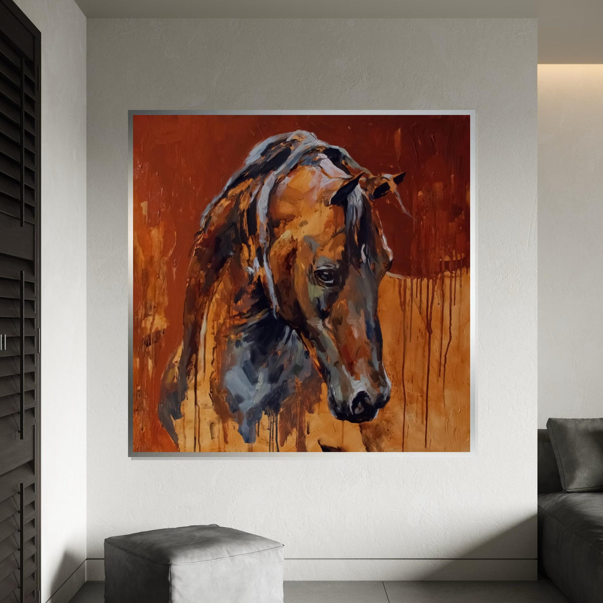 Majestic Horse Canvas Art, Abstract Horse Wall Print, Animal Art, Equestrian Decor, Wall Art Canvas Design, Ready To Hang Decoration