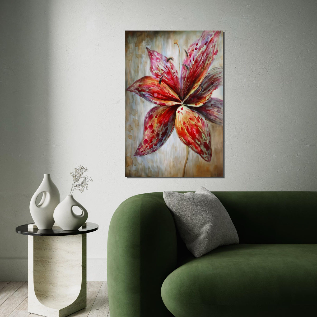 Vibrant Lily Canvas, Floral Wall Art, Abstract Flower Print, Colorful Blossom Poster, Wall Art Canvas Design, Ready to Hang Decoration