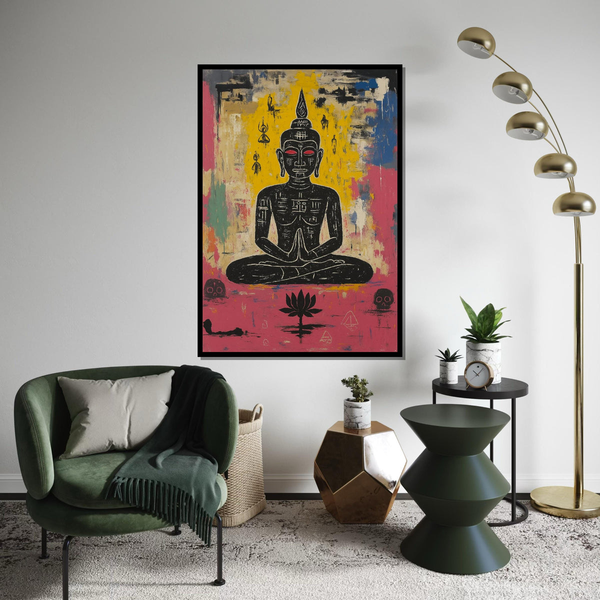 Zen Meditation Canvas, Buddha Wall Art, Spiritual Art Print, Lotus Poster, Wall Art Canvas Design, Ready To Hang Decoration