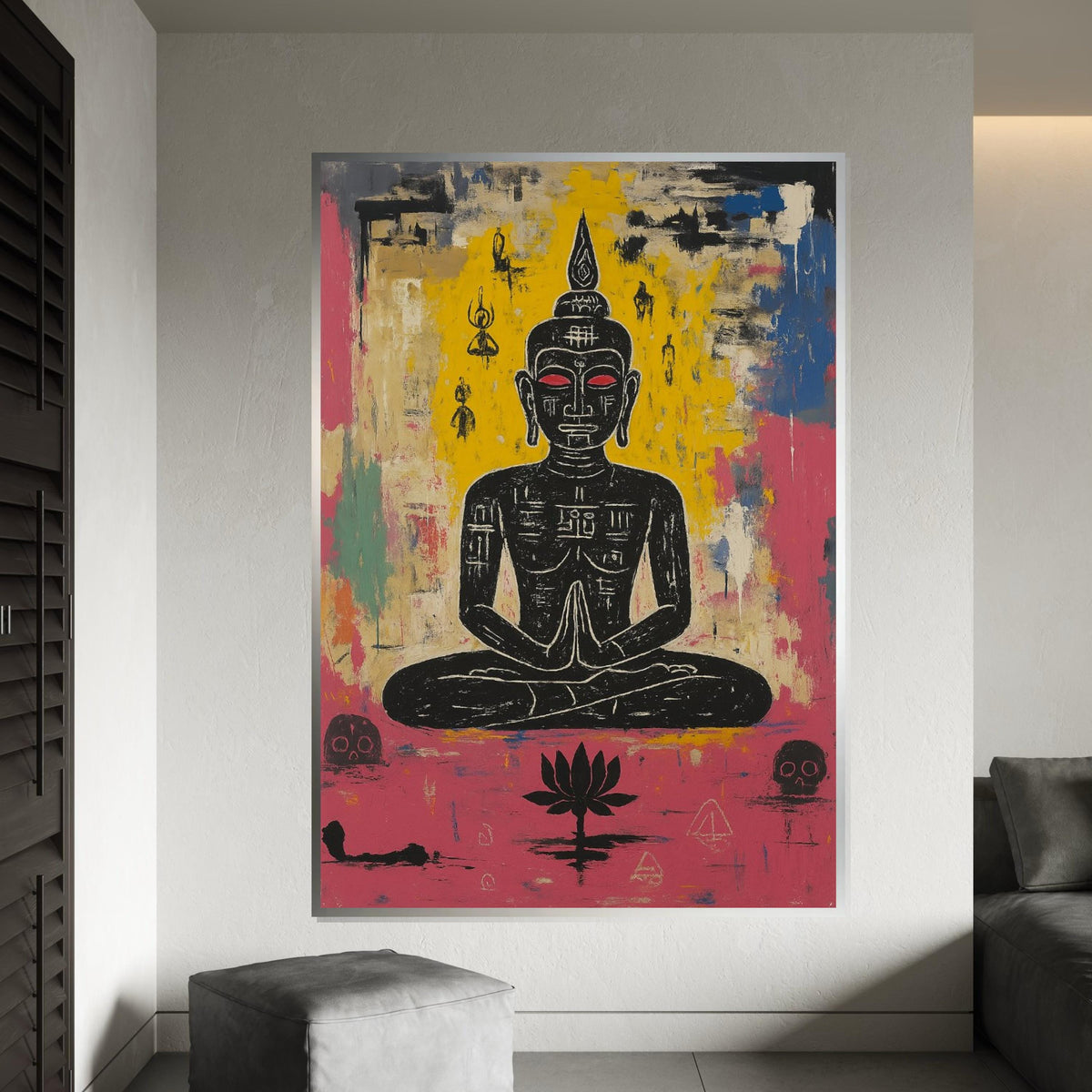 Zen Meditation Canvas, Buddha Wall Art, Spiritual Art Print, Lotus Poster, Wall Art Canvas Design, Ready To Hang Decoration