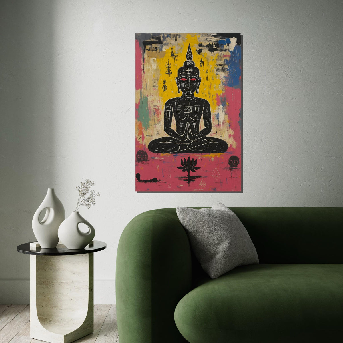Zen Meditation Canvas, Buddha Wall Art, Spiritual Art Print, Lotus Poster, Wall Art Canvas Design, Ready To Hang Decoration