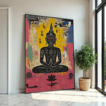 Zen Meditation Canvas, Buddha Wall Art, Spiritual Art Print, Lotus Poster, Wall Art Canvas Design, Ready To Hang Decoration