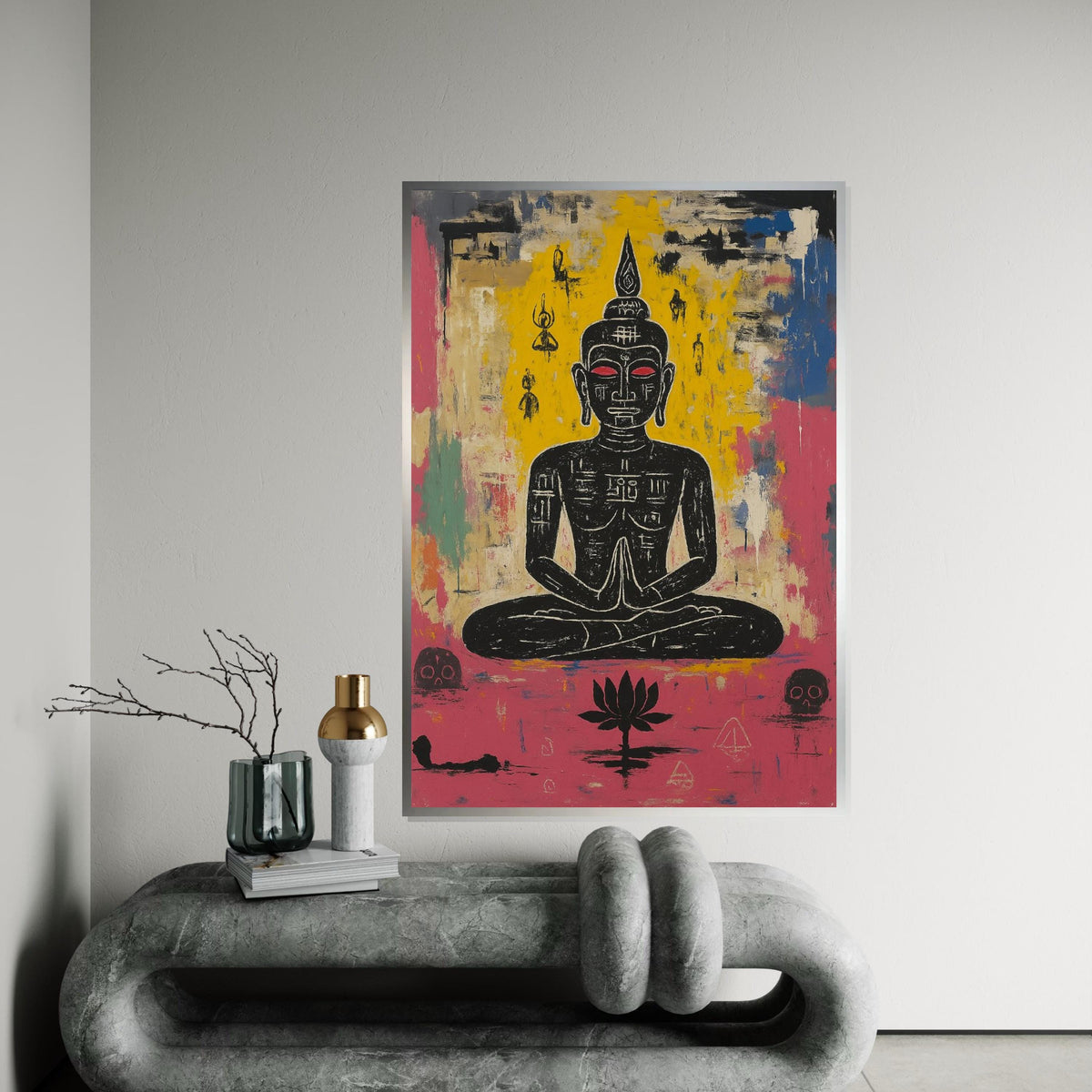 Zen Meditation Canvas, Buddha Wall Art, Spiritual Art Print, Lotus Poster, Wall Art Canvas Design, Ready To Hang Decoration