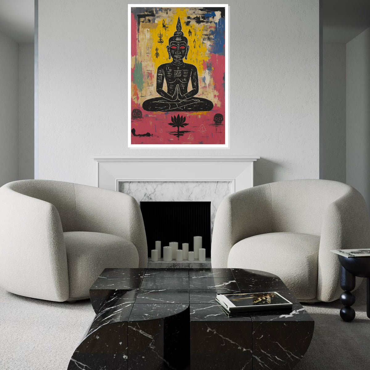 Zen Meditation Canvas, Buddha Wall Art, Spiritual Art Print, Lotus Poster, Wall Art Canvas Design, Ready To Hang Decoration