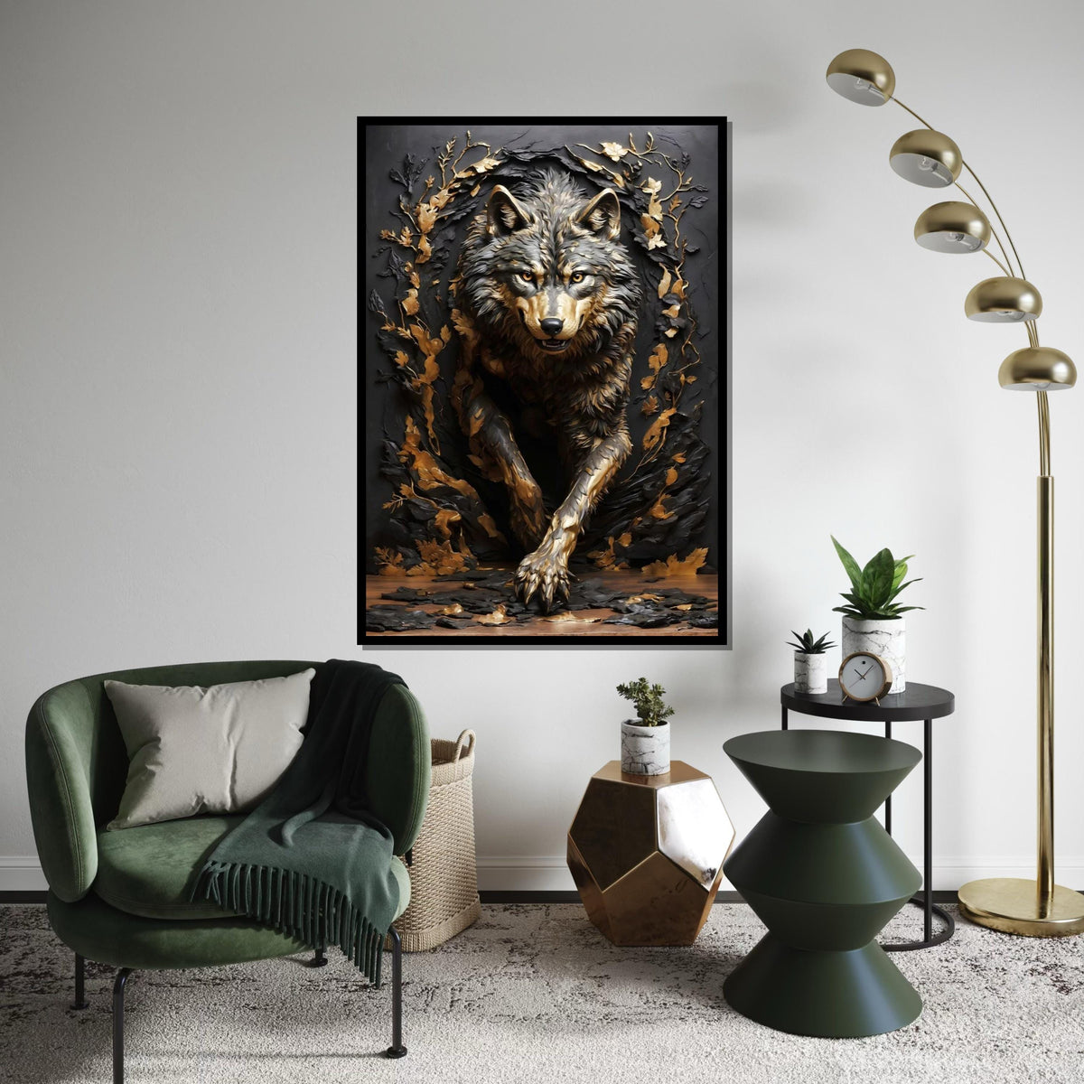 Majestic Wolf Canvas Art, Wild Animal Wall Print, Fierce Wolf Design, Wall Art Canvas Decor, Ready to Hang Nature Poster