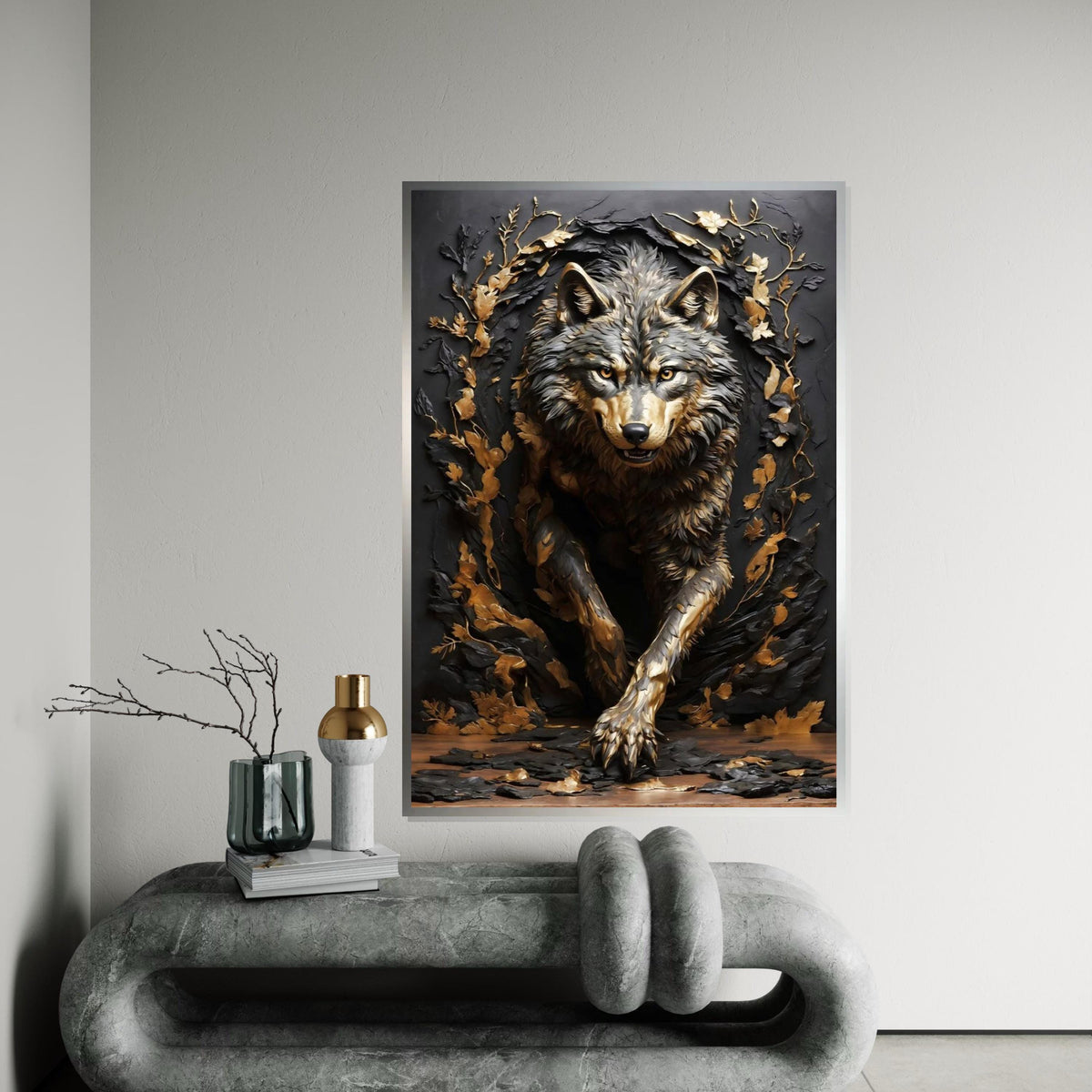 Majestic Wolf Canvas Art, Wild Animal Wall Print, Fierce Wolf Design, Wall Art Canvas Decor, Ready to Hang Nature Poster