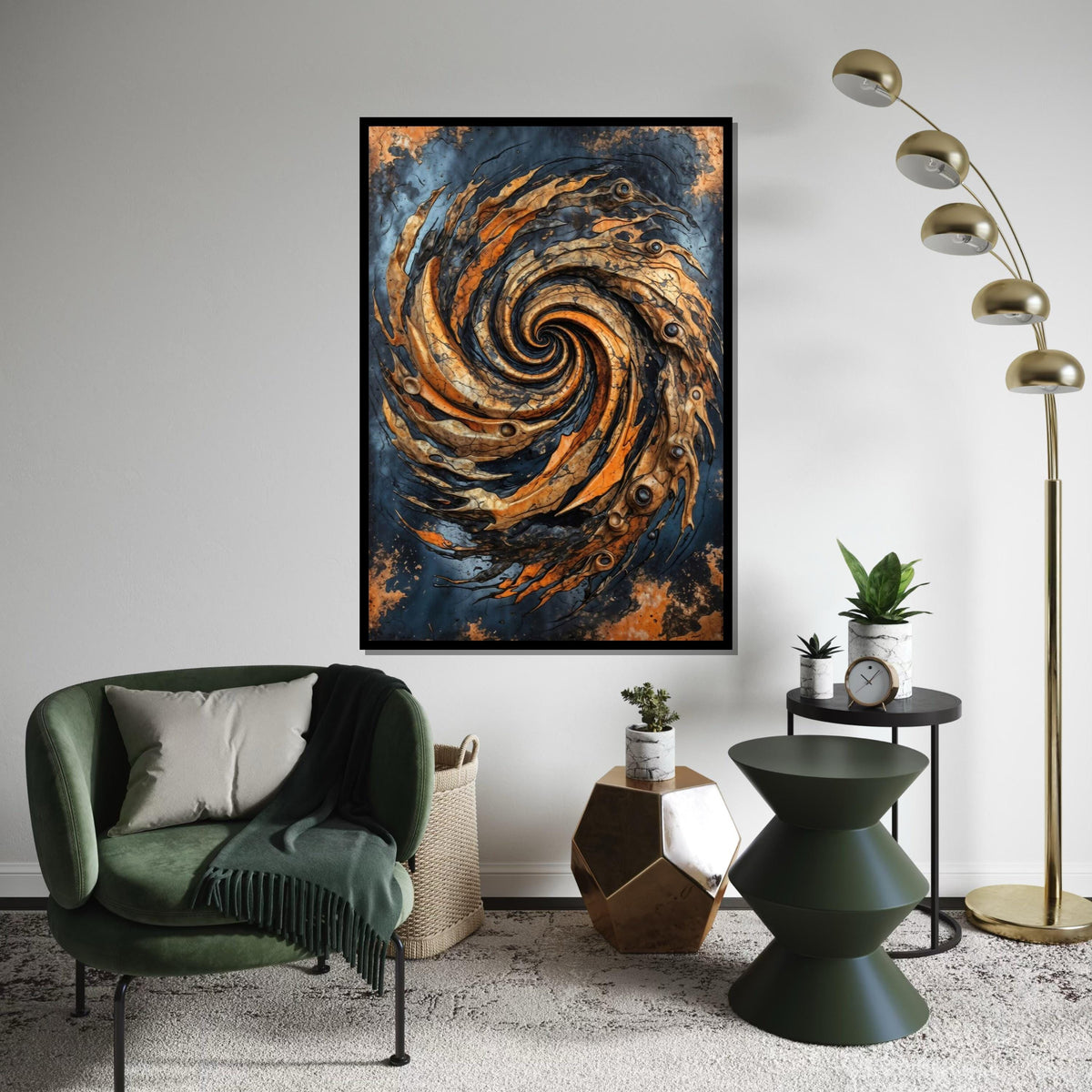Abstract Swirl Canvas, Spiral Art Print, Textured Wall Art, Surreal Canvas Design, Ready To Hang Home Decor, Modern Abstract Painting