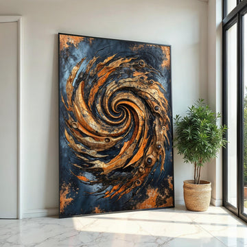 Abstract Swirl Canvas, Spiral Art Print, Textured Wall Art, Surreal Canvas Design, Ready To Hang Home Decor, Modern Abstract Painting