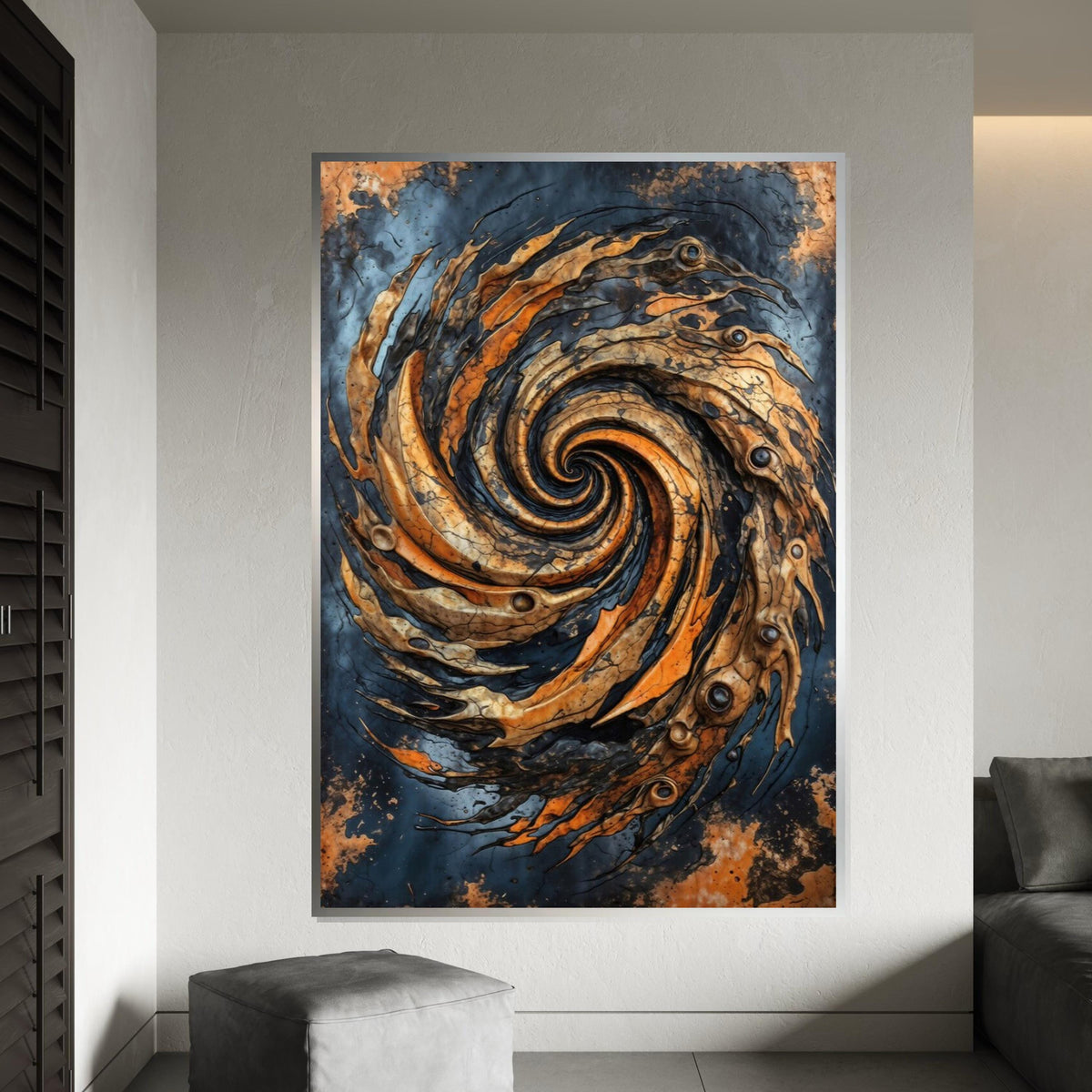 Abstract Swirl Canvas, Spiral Art Print, Textured Wall Art, Surreal Canvas Design, Ready To Hang Home Decor, Modern Abstract Painting