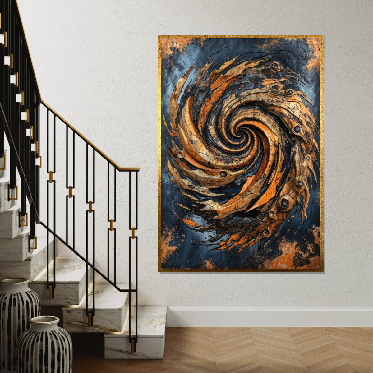 Abstract Swirl Canvas, Spiral Art Print, Textured Wall Art, Surreal Canvas Design, Ready To Hang Home Decor, Modern Abstract Painting