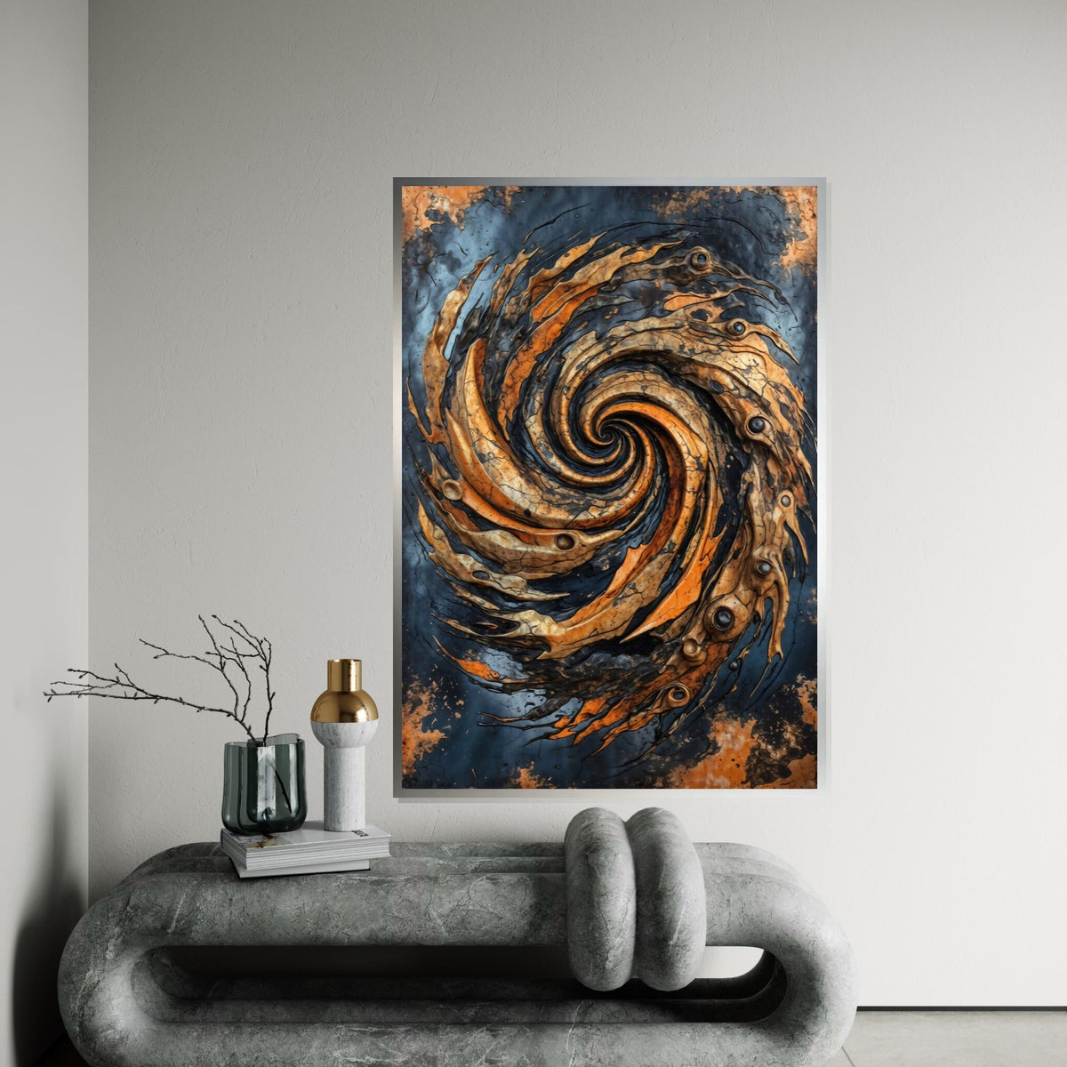 Abstract Swirl Canvas, Spiral Art Print, Textured Wall Art, Surreal Canvas Design, Ready To Hang Home Decor, Modern Abstract Painting