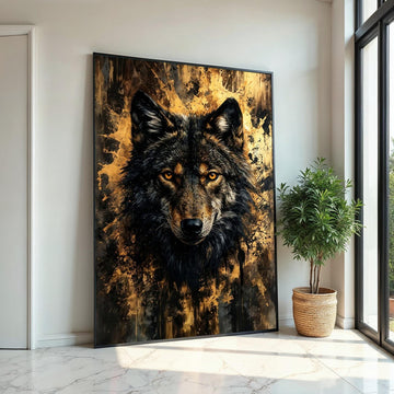 Fierce Wolf Canvas Art, Abstract Wolf Print, Animal Wall Art, Wolf Portrait, Wall Art Canvas Design, Ready to Hang Decoration