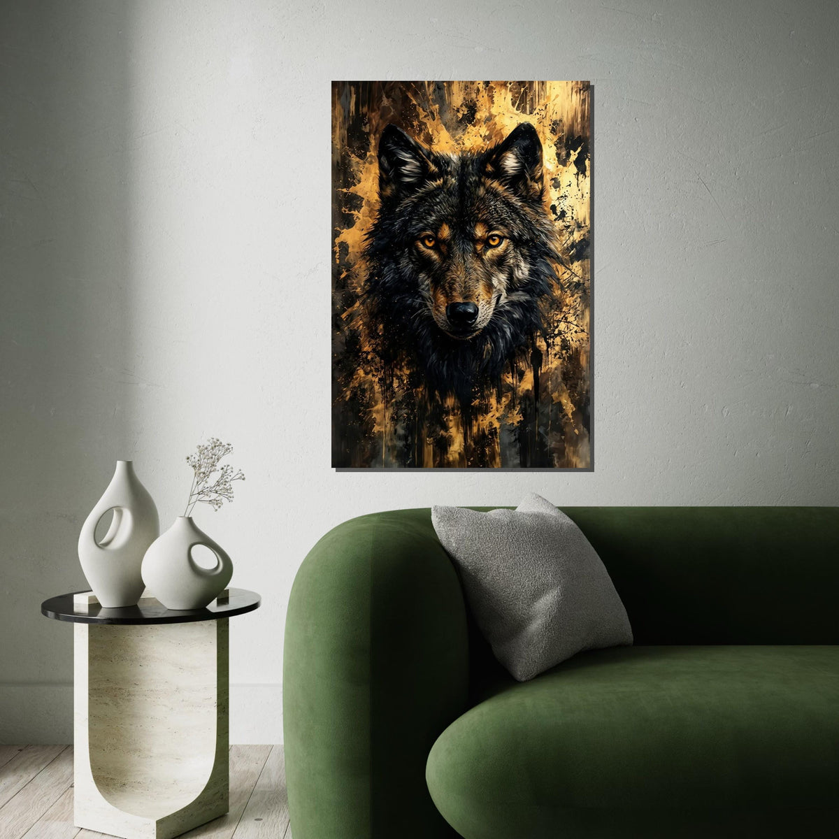 Fierce Wolf Canvas Art, Abstract Wolf Print, Animal Wall Art, Wolf Portrait, Wall Art Canvas Design, Ready to Hang Decoration