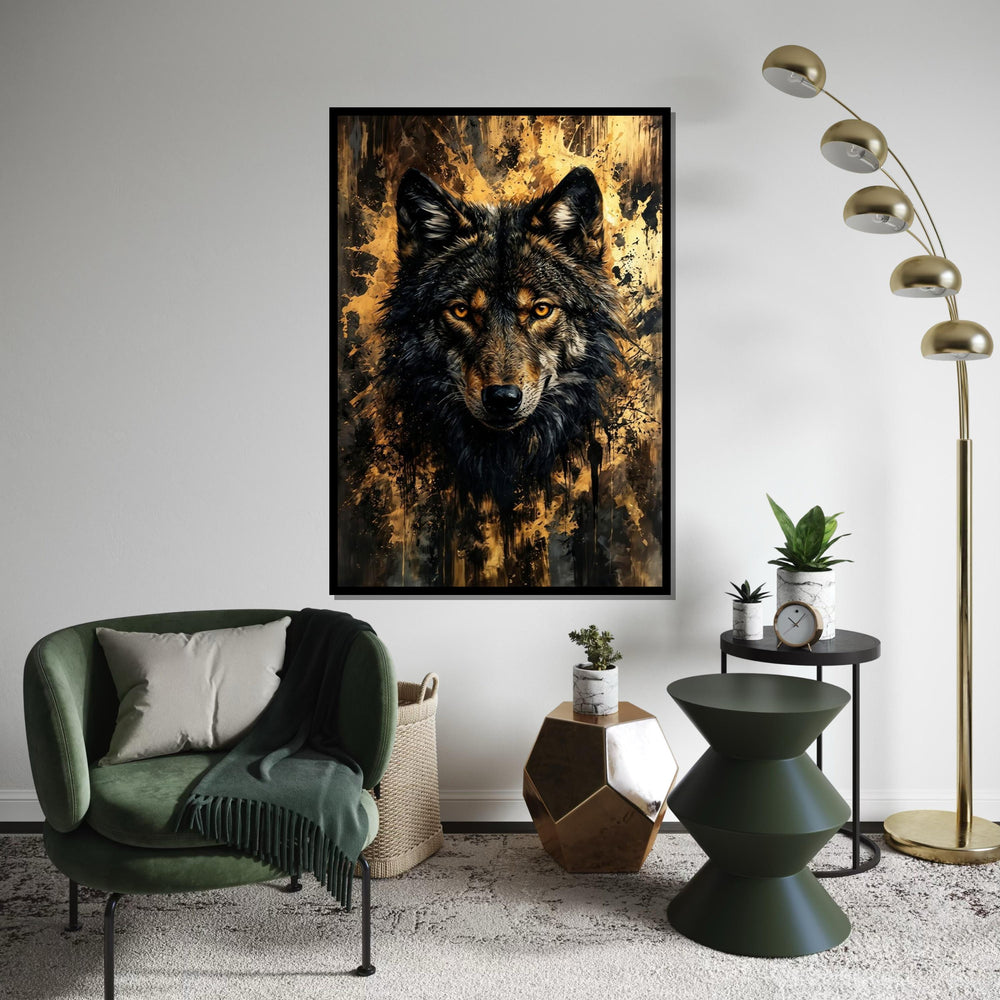 Fierce Wolf Canvas Art, Abstract Wolf Print, Animal Wall Art, Wolf Portrait, Wall Art Canvas Design, Ready to Hang Decoration