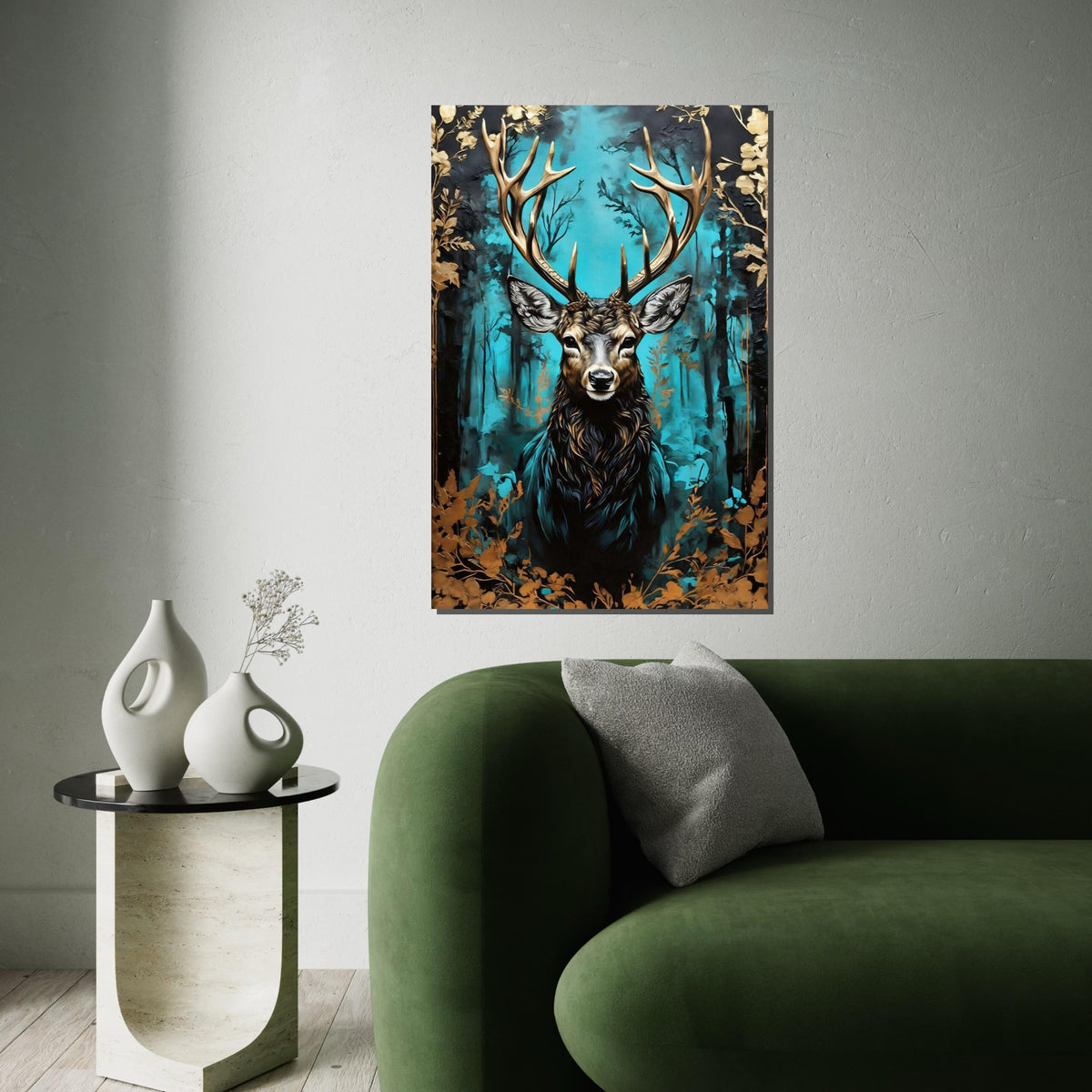 Majestic Stag Canvas, Deer in Forest Art, Wildlife Wall Art, Nature Poster, Wall Art Canvas Design, Ready To Hang Decoration