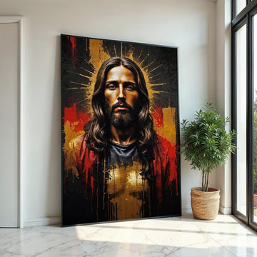 Portrait Halo Canvas, Spiritual Art Wall, Religious Icon Print, Wall Art Canvas Design, Ready to Hang Decoration, Divine Canvas