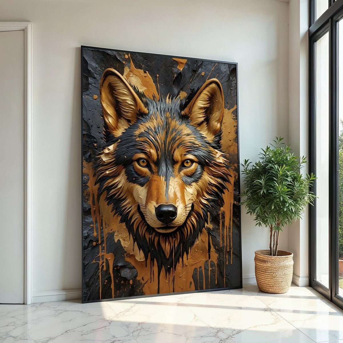 Majestic Wolf Canvas, Animal Wall Art, Wild Wolf Art Print, Wall Art Canvas Design, Ready To Hang Decoration, Wolf in Nature