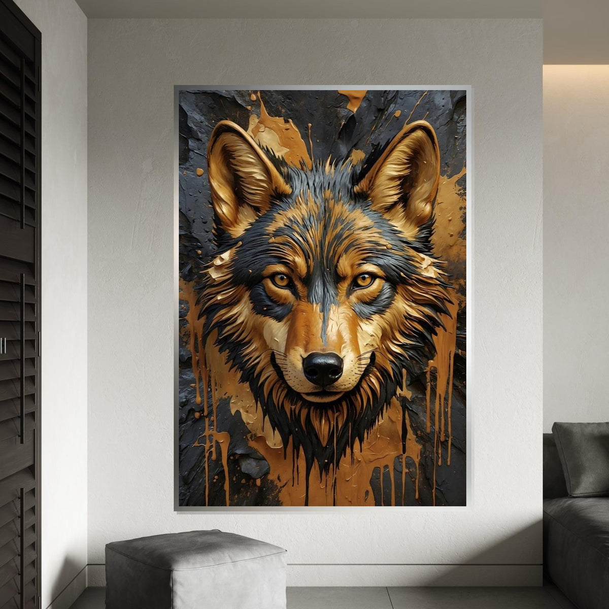 Majestic Wolf Canvas, Animal Wall Art, Wild Wolf Art Print, Wall Art Canvas Design, Ready To Hang Decoration, Wolf in Nature