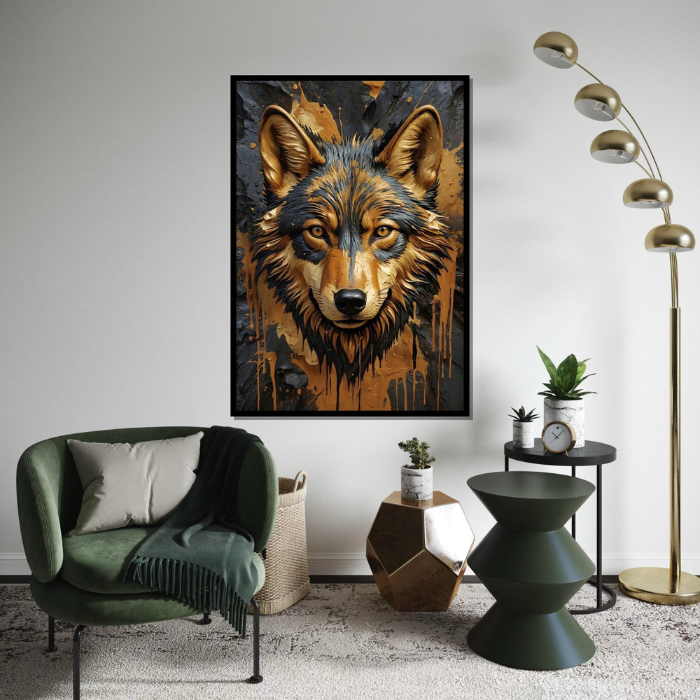 Majestic Wolf Canvas, Animal Wall Art, Wild Wolf Art Print, Wall Art Canvas Design, Ready To Hang Decoration, Wolf in Nature
