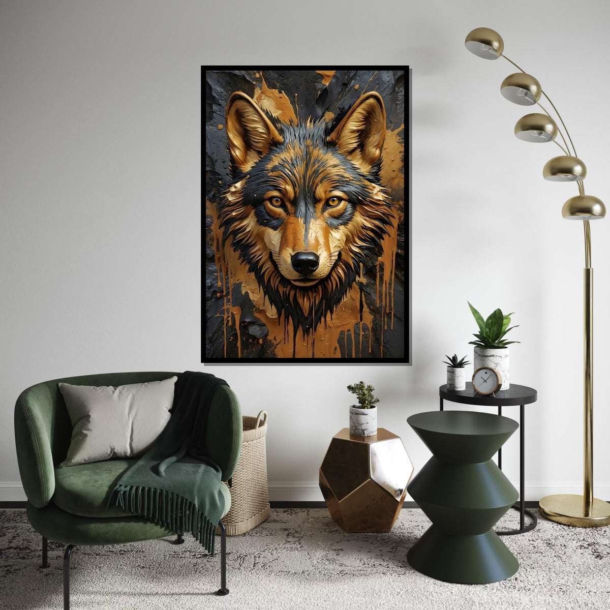 Majestic Wolf Canvas, Animal Wall Art, Wild Wolf Art Print, Wall Art Canvas Design, Ready To Hang Decoration, Wolf in Nature