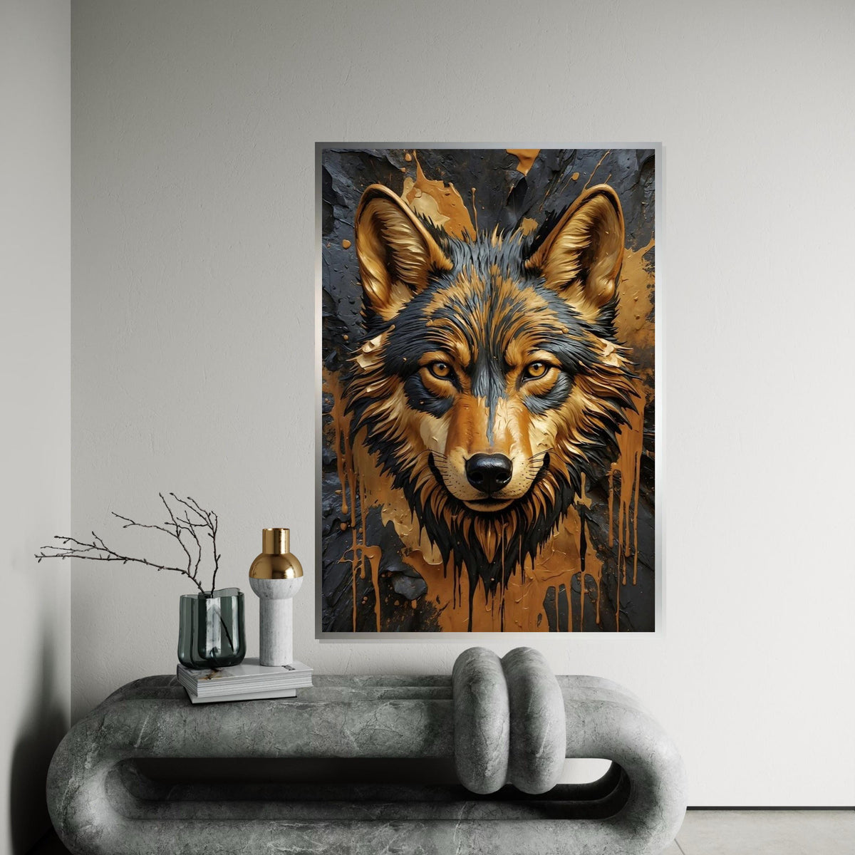Majestic Wolf Canvas, Animal Wall Art, Wild Wolf Art Print, Wall Art Canvas Design, Ready To Hang Decoration, Wolf in Nature