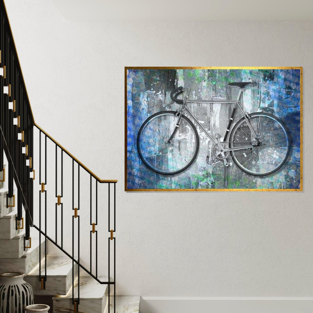 Bicycle Canvas Art, Modern Bike Wall Print, Urban Art Poster, Wall Art Canvas Design, Ready To Hang Decoration, Abstract Cycle Artwork