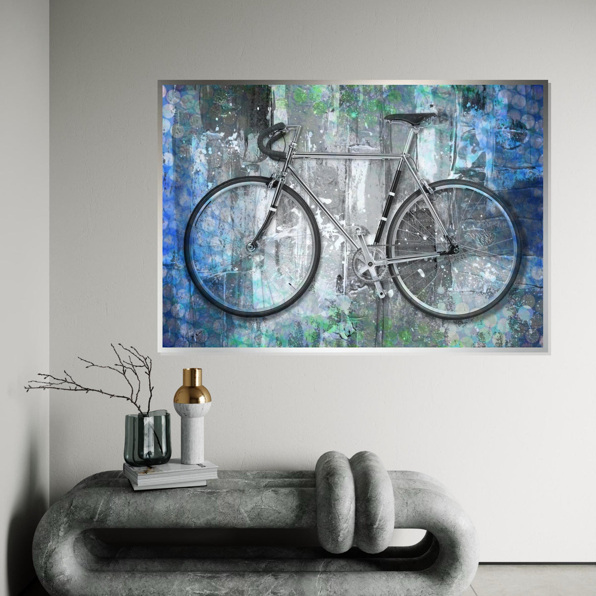 Bicycle Canvas Art, Modern Bike Wall Print, Urban Art Poster, Wall Art Canvas Design, Ready To Hang Decoration, Abstract Cycle Artwork