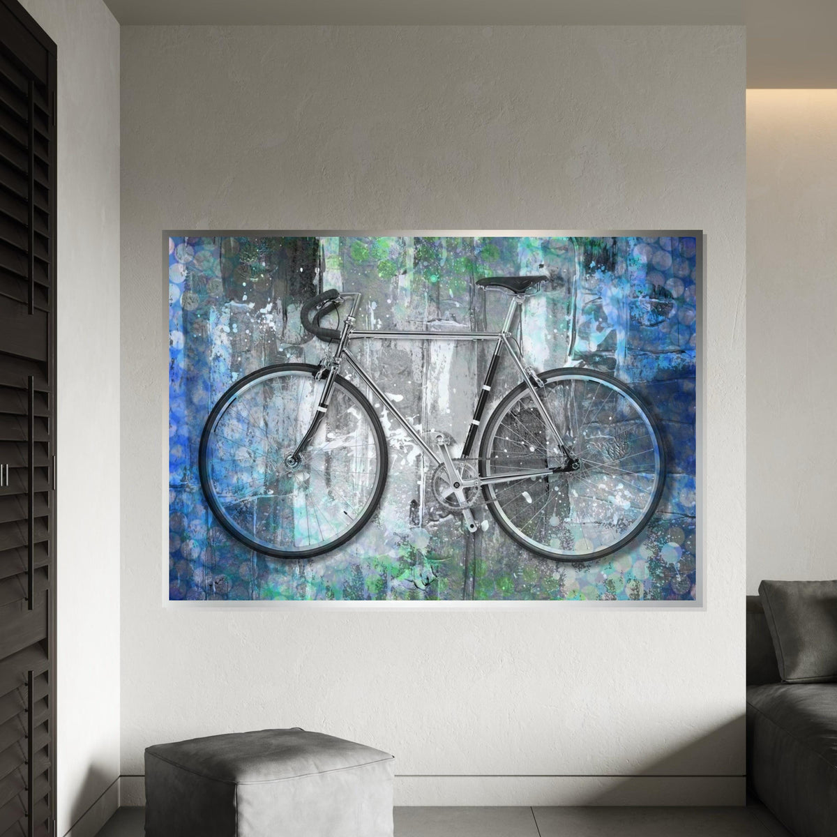 Bicycle Canvas Art, Modern Bike Wall Print, Urban Art Poster, Wall Art Canvas Design, Ready To Hang Decoration, Abstract Cycle Artwork