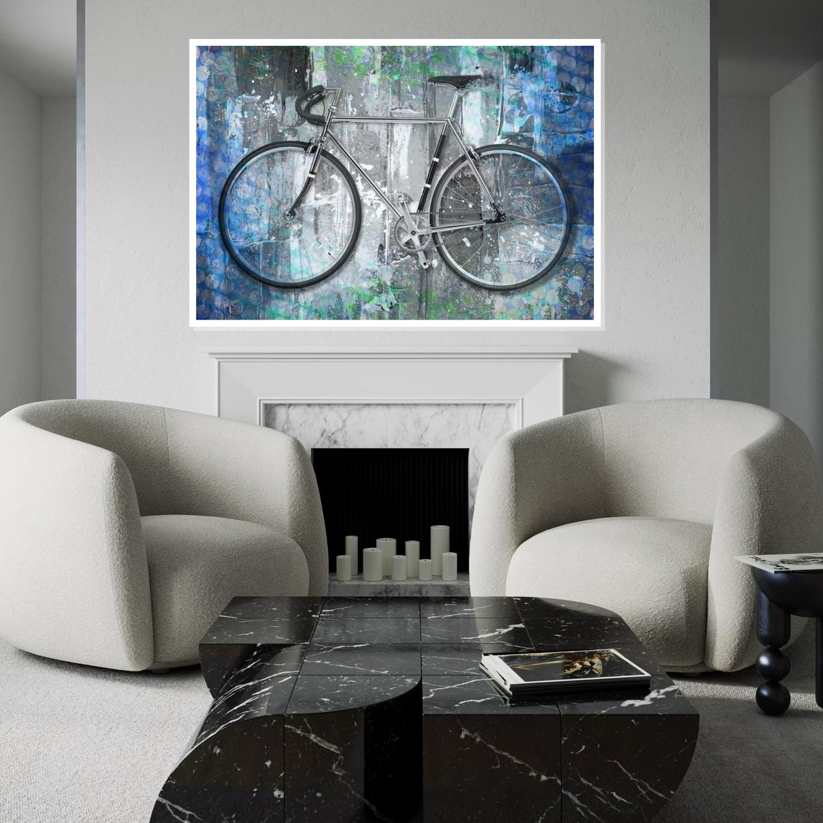 Bicycle Canvas Art, Modern Bike Wall Print, Urban Art Poster, Wall Art Canvas Design, Ready To Hang Decoration, Abstract Cycle Artwork