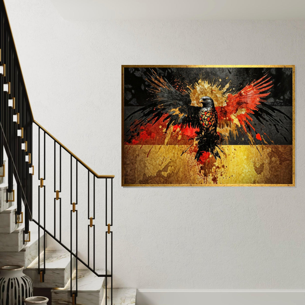 Vibrant Eagle Splash Canvas, Colorful Bird Wall Art, Abstract Eagle Print, Wall Art Canvas Design, Ready to Hang Decoration