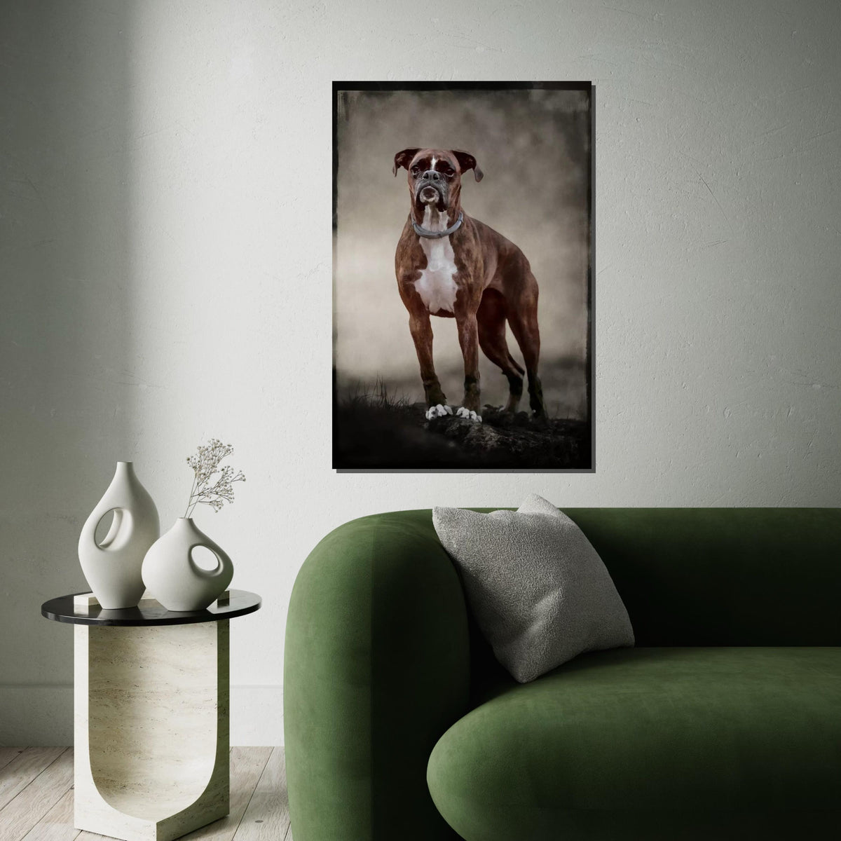 Boxer Dog Canvas, Noble Boxer Wall Art, Animal Wall Print, Dog Portrait Canvas, Wall Art Canvas Design, Ready To Hang Decoration