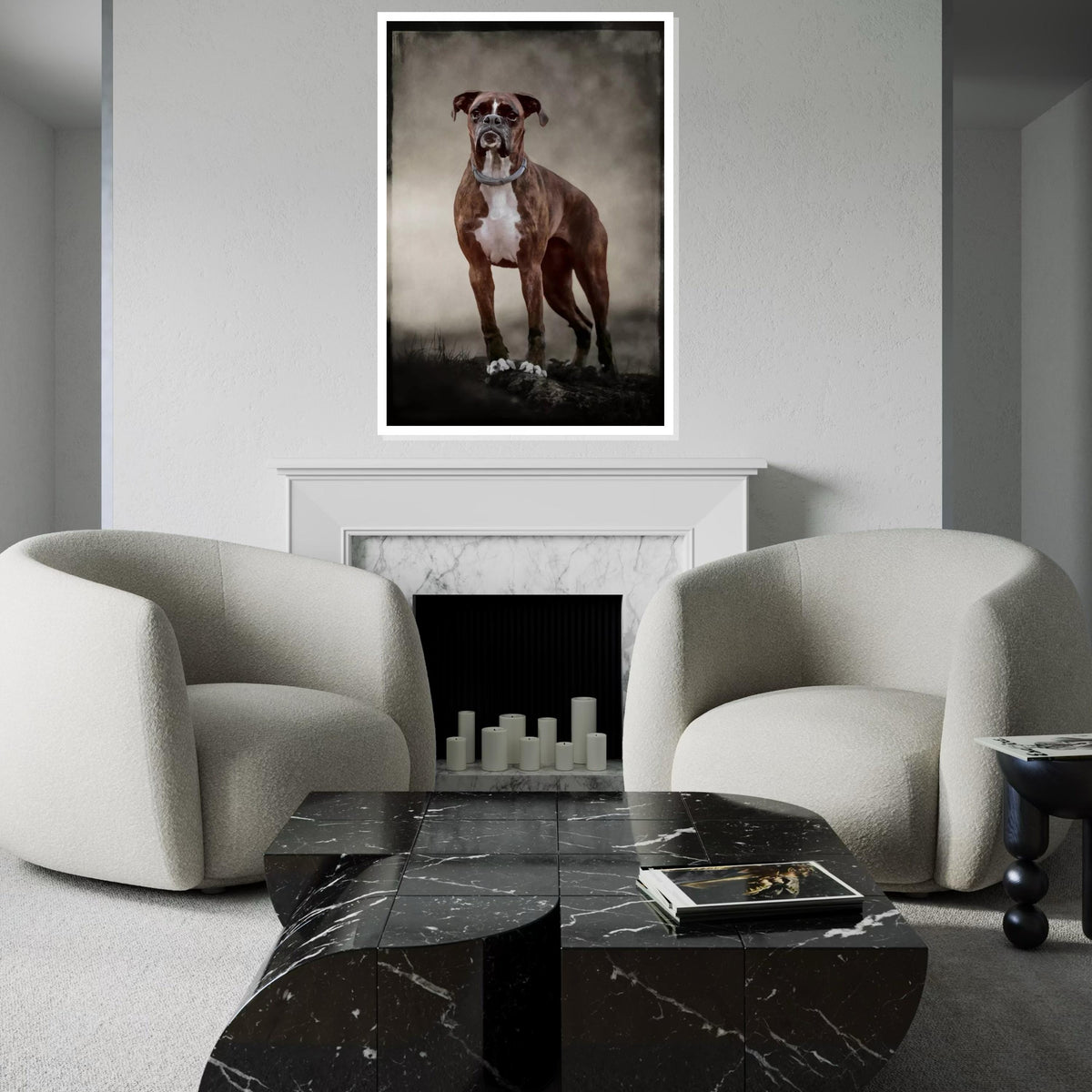 Boxer Dog Canvas, Noble Boxer Wall Art, Animal Wall Print, Dog Portrait Canvas, Wall Art Canvas Design, Ready To Hang Decoration