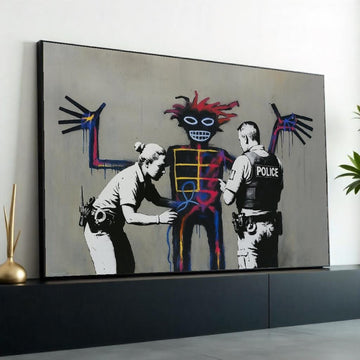 Police Graffiti Art Canvas, Abstract Street Poster, Urban Wall Art Design, Ready To Hang Print, Colorful Police Wall Decoration