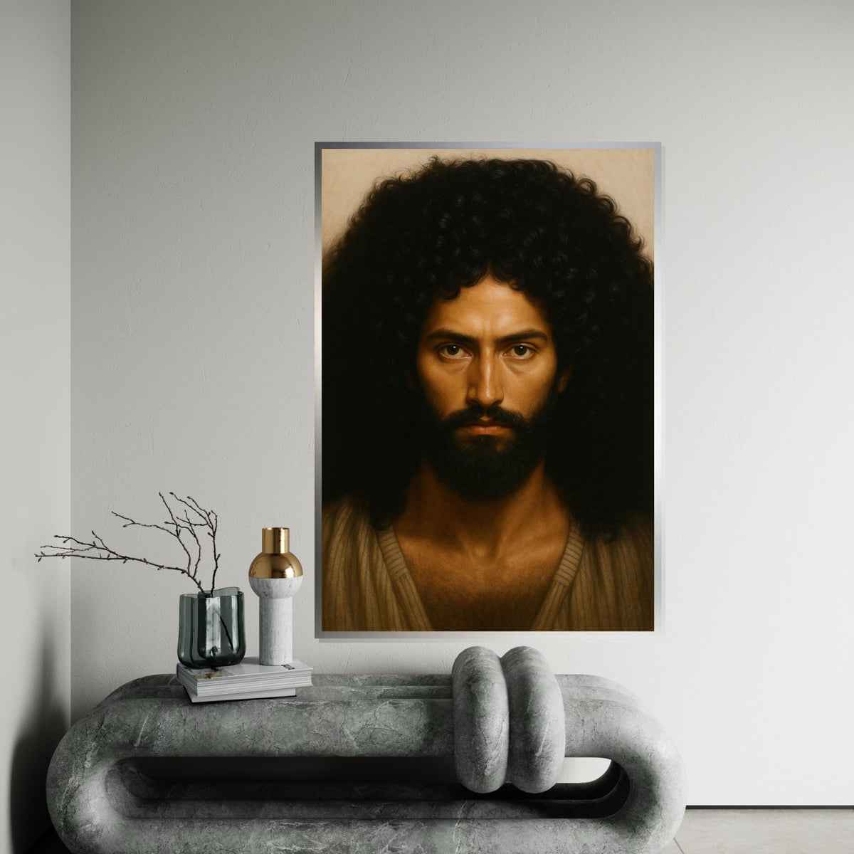 Jesus Portrait Canvas,Realistic Jesus Wall Art, Spiritual Wall Decor,Sacred Christian Art,Messiah Canvas Print,Divine Face Religious Artwork