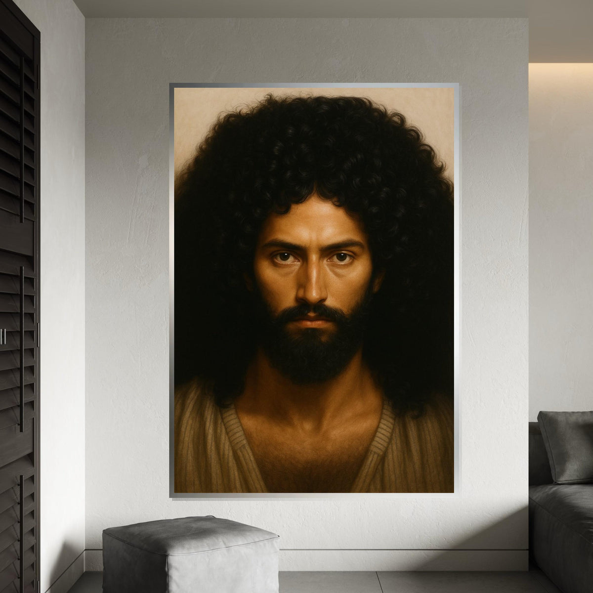 Jesus Portrait Canvas,Realistic Jesus Wall Art, Spiritual Wall Decor,Sacred Christian Art,Messiah Canvas Print,Divine Face Religious Artwork